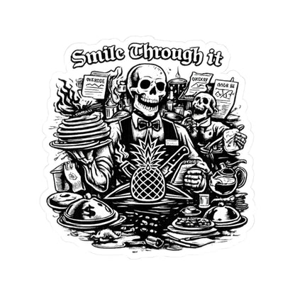 Smile Through It Skull Vinyl Sticker