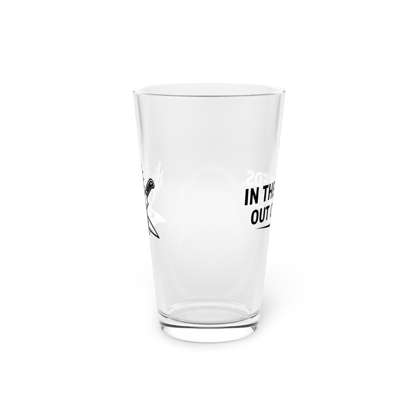 In the Weeds. Out of Beer. 16 oz Pint Glass