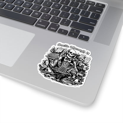 Smile Through It Skull Vinyl Sticker